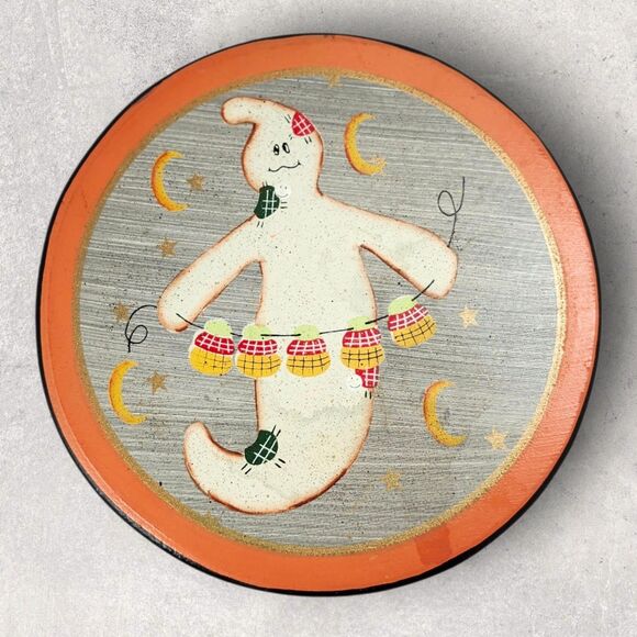 Hand Painted Halloween Ghost Stool The Country House Collection Style Cottage - Picture 3 of 11